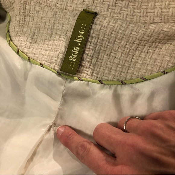 ❌ Soia & Kyo Long Cream Wool Blend Coat - Picture 8 of 14